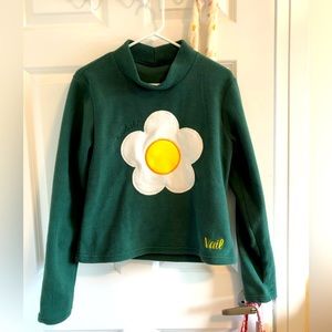 NWT Vail, Colorado Fleece Daisy Mock Neck Sweatshirt